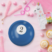 Nummer 2 Billardball Pappteller (Party)