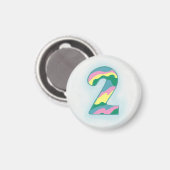 Nummer 2: blau rosa, gelb grün magnet (Vorderseite/Rückseite)