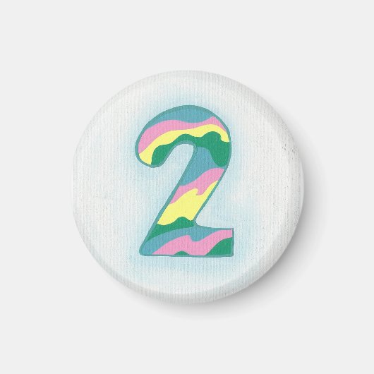 Nummer 2: blau rosa, gelb grün magnet (Vorne)