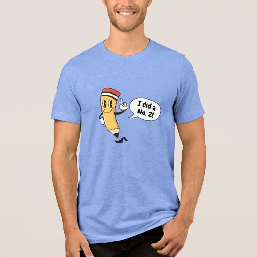 "Nummer 2" Bleistift Tri-Blend Shirt (Vorderseite)