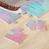 Nummer 2 Candle on Cake, Happy Birthday, farbenfro Puzzle (Seite)