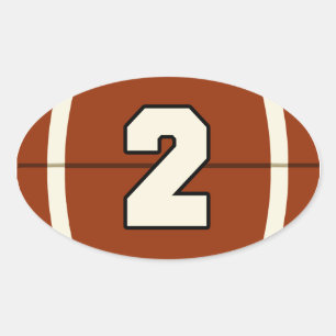 Nummer 2 Fußball-Sticker Ovaler Aufkleber