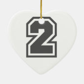 Nummer 2 keramik ornament (Hinten)