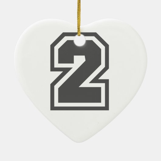 Nummer 2 keramik ornament (Hinten)