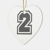 Nummer 2 keramik ornament (Links)