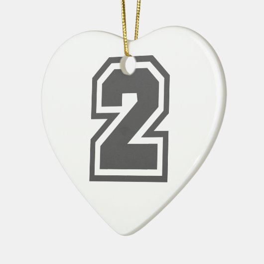 Nummer 2 keramik ornament (Links)