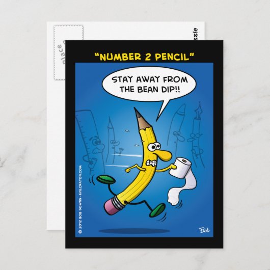 "Nummer 2 Stift" Postkarte (Vorne/Hinten)