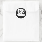 Nummer 2 Zwei Vineta-Nummern von Janz Black Runder Aufkleber (Tasche)