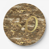 Nummer 30 30 Geburtstag Hochzeit Jahrestag Gold Pappteller (Vorderseite)