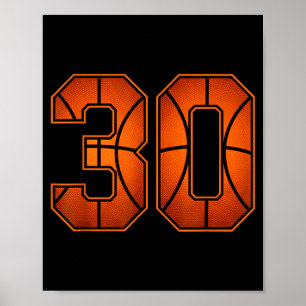 Nummer 30 Baseball Geburtstag Poster