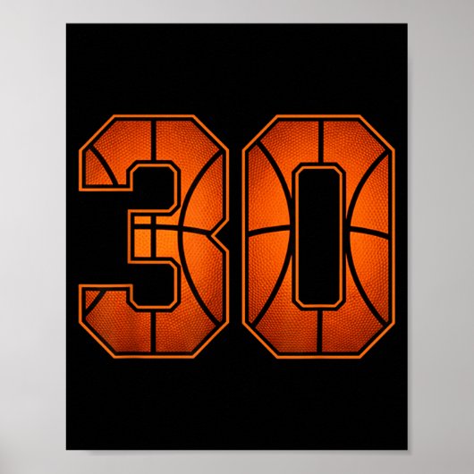 Nummer 30 Baseball Geburtstag Poster (Vorne)