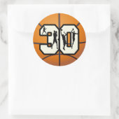 Nummer 30 Basketball Runder Aufkleber (Tasche)