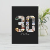 Nummer 30 FotoCollage Dankeskarte (Stehend Vorderseite)