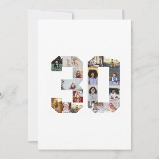 Nummer 30 FotoCollage Dankeskarte (Vorderseite)