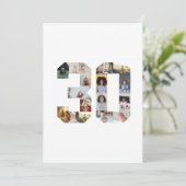 Nummer 30 FotoCollage Dankeskarte (Stehend Vorderseite)