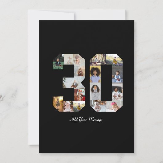 Nummer 30 FotoCollage Karte (Vorderseite)