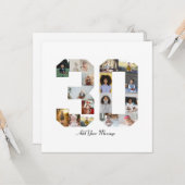 Nummer 30 FotoCollage Karte (Vorderseite/Rückseite Beispiel)