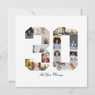 Nummer 30 FotoCollage Karte