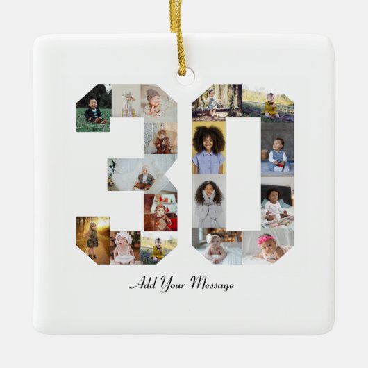 Nummer 30 FotoCollage Keramikornament (Vorderseite)
