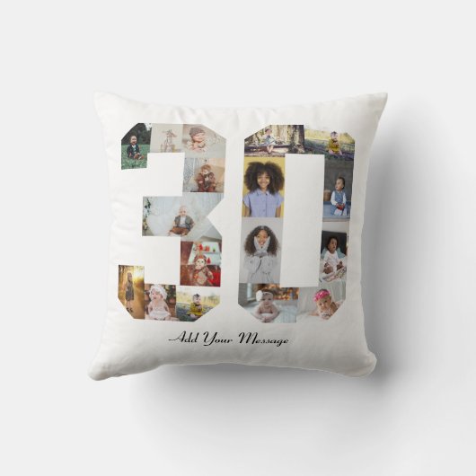 Nummer 30 FotoCollage Kissen (Rückseite)