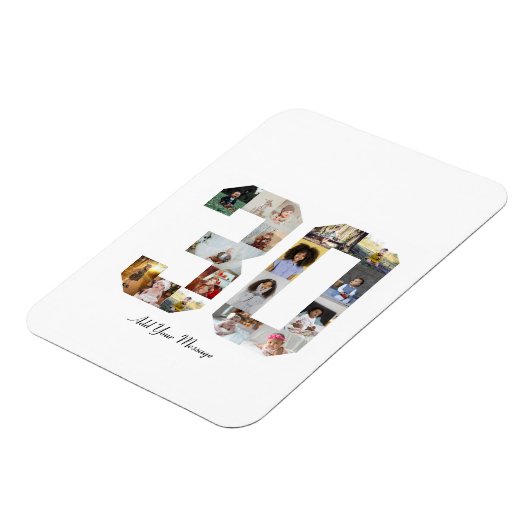 Nummer 30 FotoCollage Magnet (Linke Seite)