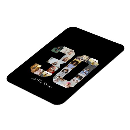 Nummer 30 FotoCollage Magnet (Linke Seite)