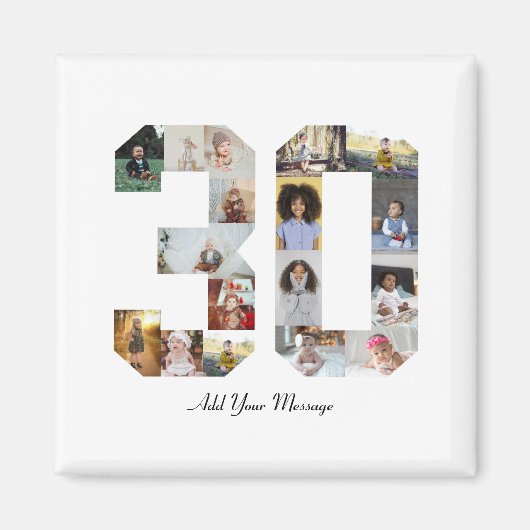 Nummer 30 FotoCollage Magnet (Vorne)