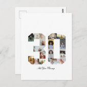 Nummer 30 FotoCollage Postkarte (Vorne/Hinten)