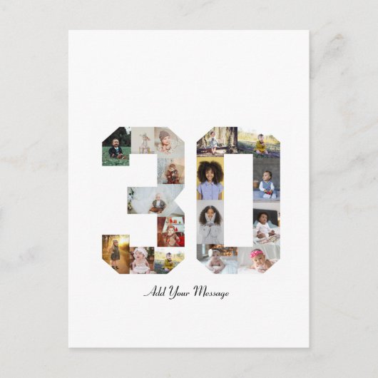 Nummer 30 FotoCollage Postkarte (Vorderseite)