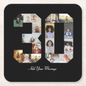 Nummer 30 FotoCollage Rechteckiger Pappuntersetzer (Vorderseite)