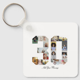 Nummer 30 FotoCollage Schlüsselanhänger