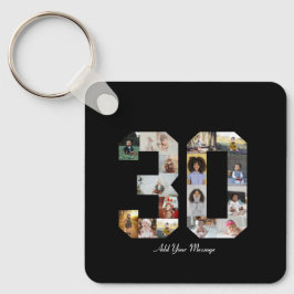 Nummer 30 FotoCollage Schlüsselanhänger