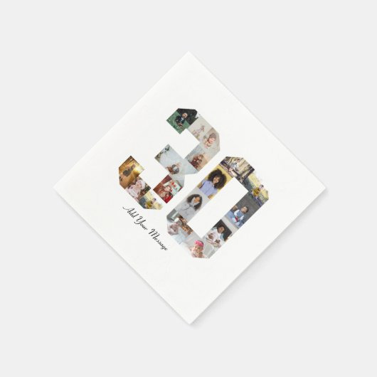 Nummer 30 FotoCollage Serviette (Ecke)