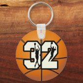 Nummer 32 Basketball Schlüsselanhänger (Vorderseite)