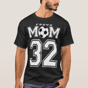 Nummer 32 Benutzerdefinierte Fußball-Futbol-Mama P T-Shirt