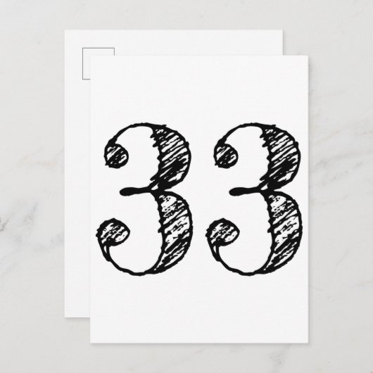 Nummer 33 - 33 Manuskript Alter Einladungspostkarte (Vorne/Hinten)