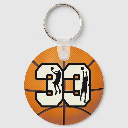 Nummer 33 Basketball Schlüsselanhänger (Vorderseite)