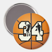 Nummer 34 Basketball Magnet (Vorderseite/Rückseite)