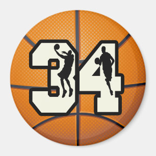 Nummer 34 Basketball Magnet