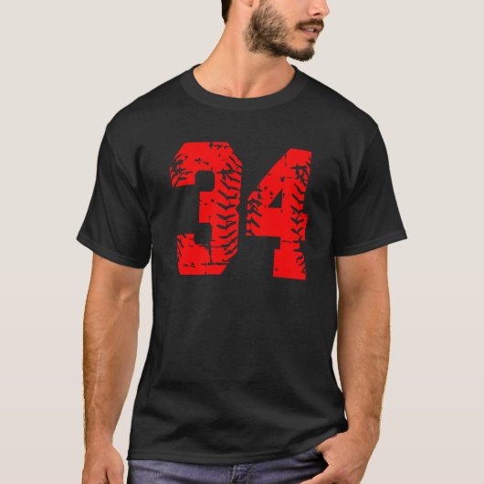 Nummer 34 Rote Weihnachten-Gruppe Matching Christm T-Shirt (Vorderseite)