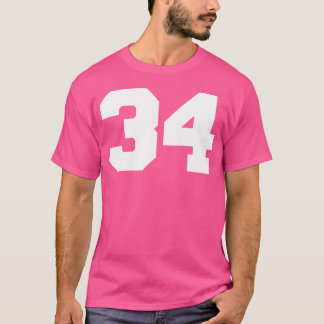 Nummer 34 Sports Jersey Player 34 Fan Front Print T-Shirt