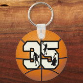 Nummer 35 Basketball Schlüsselanhänger (Vorderseite)