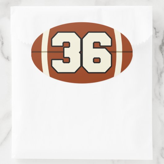 Nummer 36 Fußball-Aufkleber Ovaler Aufkleber (Tasche)