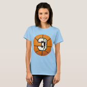 Nummer 3 Basketball und Spieler T-Shirt (Vorne ganz)