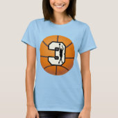 Nummer 3 Basketball und Spieler T-Shirt (Vorderseite)