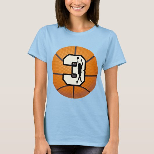 Nummer 3 Basketball und Spieler T-Shirt (Vorderseite)