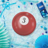 Nummer 3 Billardball Pappteller (Party)
