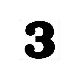Nummer 3 gummistempel