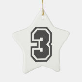 Nummer 3 keramik ornament (Rechts)