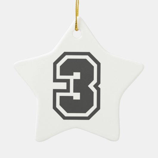 Nummer 3 keramik ornament (Vorne)